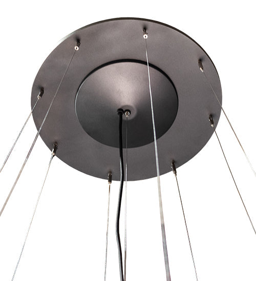Meyda Lighting Araneta 72" 14-Light Gunmetal Gray Semi-flush Mount Light With White Statuario Idalight Shade
