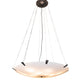 Meyda Lighting Araneta 72" 14-Light Gunmetal Gray Semi-flush Mount Light With White Statuario Idalight Shade