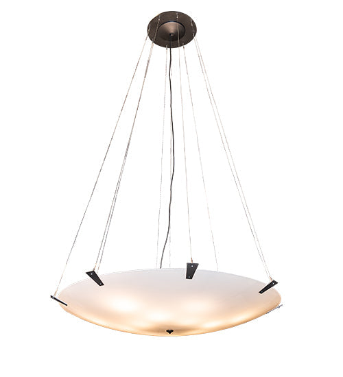 Meyda Lighting Araneta 72" 14-Light Gunmetal Gray Semi-flush Mount Light With White Statuario Idalight Shade