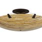 Meyda Lighting Araneta 72" 14-Light Oil Rubbed Bronze Semi-flush Mount Light With Travertine Idlaight Shade Glass