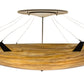 Meyda Lighting Araneta 72" 14-Light Oil Rubbed Bronze Semi-flush Mount Light With Travertine Idlaight Shade Glass