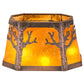 Meyda Lighting Arbre 15" Blackened Copper Frame With Amber Mica Oblong Shade Glass
