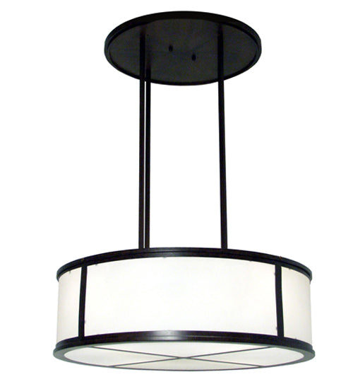 Meyda Lighting Arcas 30" 4-Light Rustic Iron Pendant Light With White Statuario Idalight Shade
