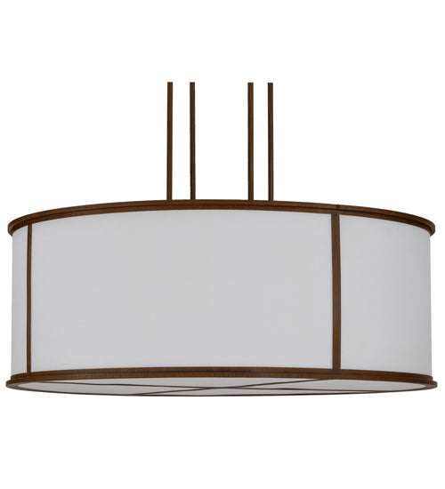 Meyda Lighting Arcas 48" 10-Light LED Rustic Iron Pendant Light With White Statuario Idalight Shade