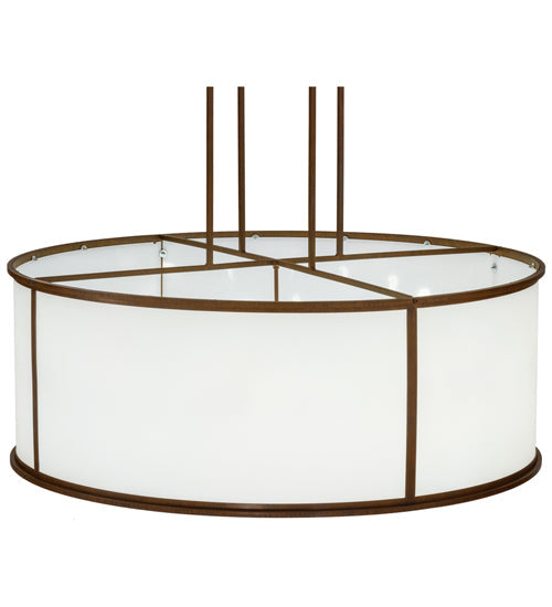Meyda Lighting Arcas 48" 10-Light LED Rustic Iron Pendant Light With White Statuario Idalight Shade