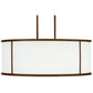 Meyda Lighting Arcas 48" 10-Light LED Rustic Iron Pendant Light With White Statuario Idalight Shade