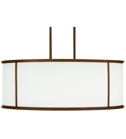 Meyda Lighting Arcas 48" 10-Light LED Rustic Iron Pendant Light With White Statuario Idalight Shade