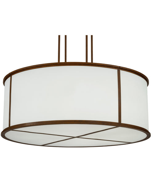 Meyda Lighting Arcas 48" 10-Light LED Rustic Iron Pendant Light With White Statuario Idalight Shade