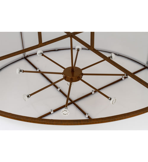 Meyda Lighting Arcas 48" 10-Light LED Rustic Iron Pendant Light With White Statuario Idalight Shade