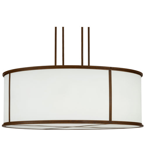 Meyda Lighting Arcas 48" 10-Light LED Rustic Iron Pendant Light With White Statuario Idalight Shade