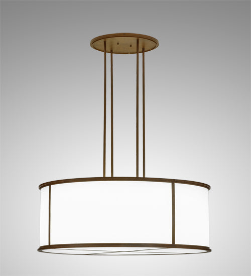 Meyda Lighting Arcas 48" 10-Light Rustic Iron Pendant Light With White Statuario Idalight Shade