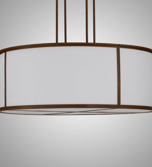 Meyda Lighting Arcas 48" 10-Light Rustic Iron Pendant Light With White Statuario Idalight Shade