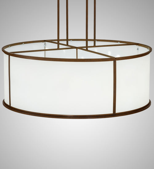 Meyda Lighting Arcas 48" 10-Light Rustic Iron Pendant Light With White Statuario Idalight Shade