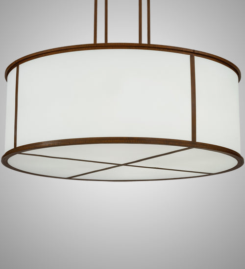 Meyda Lighting Arcas 48" 10-Light Rustic Iron Pendant Light With White Statuario Idalight Shade