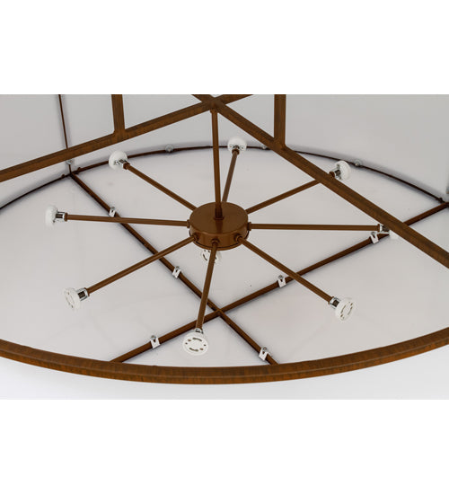 Meyda Lighting Arcas 48" 10-Light Rustic Iron Pendant Light With White Statuario Idalight Shade