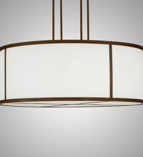 Meyda Lighting Arcas 48" 10-Light Rustic Iron Pendant Light With White Statuario Idalight Shade