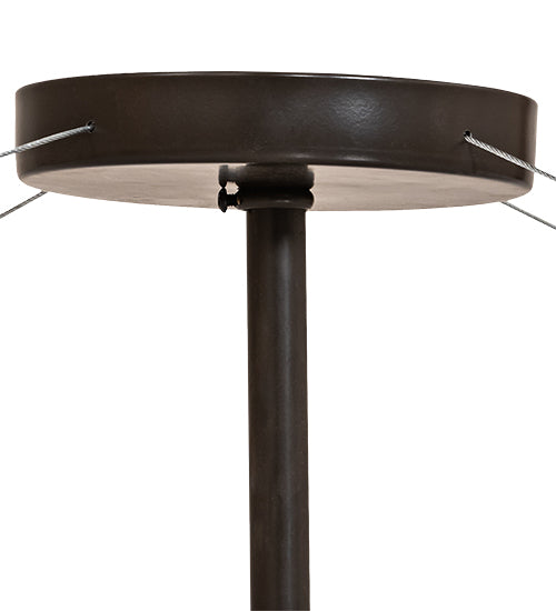 Meyda Lighting Arcas 48" 8-Light Timeless Bronze Semi-flush Mount Light With White Statuario Idalight Shade Glass