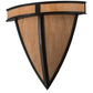Meyda Lighting Arco 16" LED Timeless Bronze Wall Sconce With Beige Tawnyrock Idalight Shade Glass