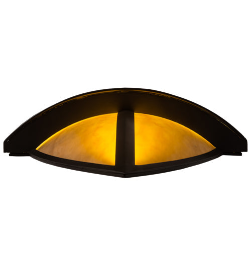 Meyda Lighting Arco 16" LED Timeless Bronze Wall Sconce With Beige Tawnyrock Idalight Shade Glass