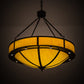 Meyda Lighting Arco 36" 8-Light LED Timeless Bronze Pendant Light With Beige Tawnyrock Idalight Shade Glass