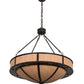 Meyda Lighting Arco 36" 8-Light LED Timeless Bronze Pendant Light With Beige Tawnyrock Idalight Shade Glass