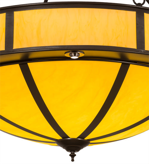 Meyda Lighting Arco 36" 8-Light LED Timeless Bronze Pendant Light With Beige Tawnyrock Idalight Shade Glass