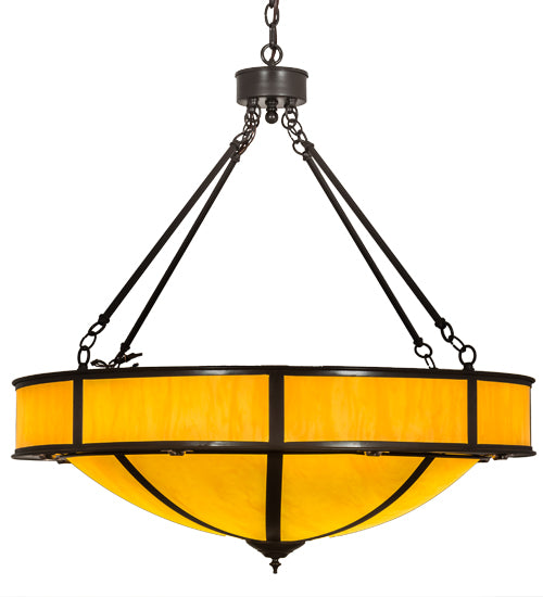 Meyda Lighting Arco 36" 8-Light LED Timeless Bronze Pendant Light With Beige Tawnyrock Idalight Shade Glass