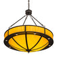 Meyda Lighting Arco 36" 8-Light LED Timeless Bronze Pendant Light With Beige Tawnyrock Idalight Shade Glass