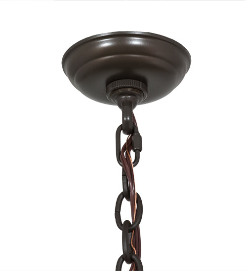 Meyda Lighting Arco 36" 8-Light LED Timeless Bronze Pendant Light With Beige Tawnyrock Idalight Shade Glass
