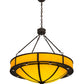 Meyda Lighting Arco 36" 8-Light LED Timeless Bronze Pendant Light With Beige Tawnyrock Idalight Shade Glass