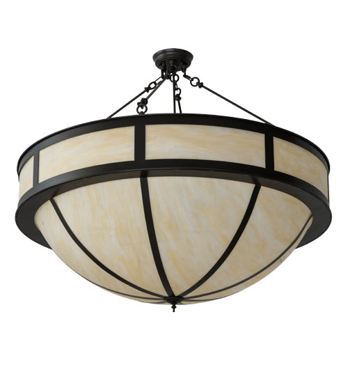 Meyda Lighting Arco 48" 8-Light Timeless Bronze Semi-flush Mount Light With Beige Sahara Taupe Idalight Shade Glass