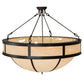 Meyda Lighting Arco 48" 8-Light Timeless Bronze Semi-flush Mount Light With Beige Sahara Taupe Idalight Shade Glass
