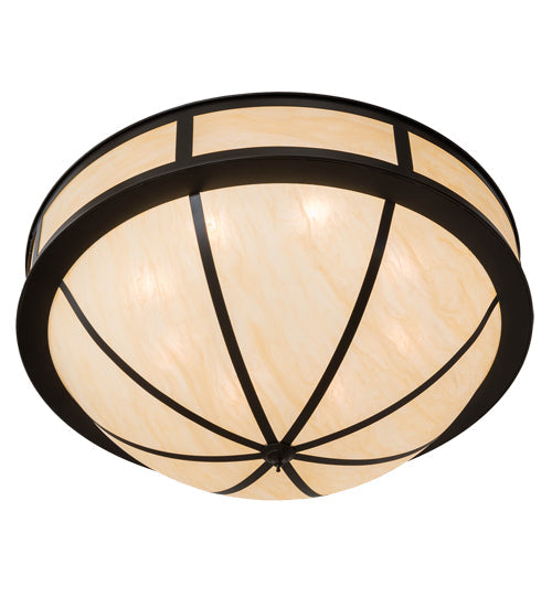 Meyda Lighting Arco 48" 8-Light Timeless Bronze Semi-flush Mount Light With Beige Sahara Taupe Idalight Shade Glass