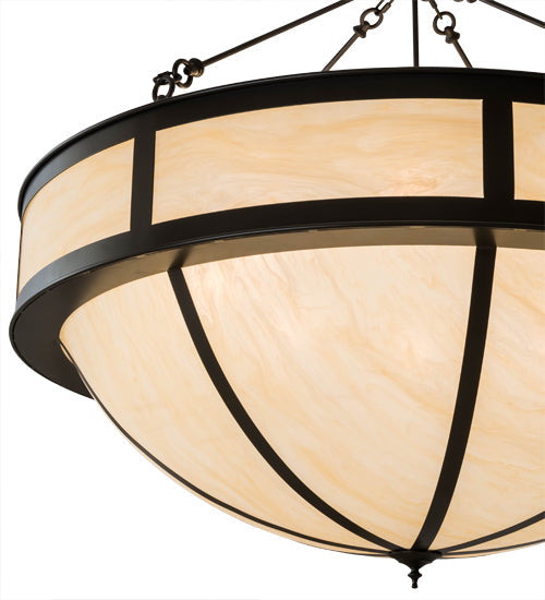 Meyda Lighting Arco 48" 8-Light Timeless Bronze Semi-flush Mount Light With Beige Sahara Taupe Idalight Shade Glass