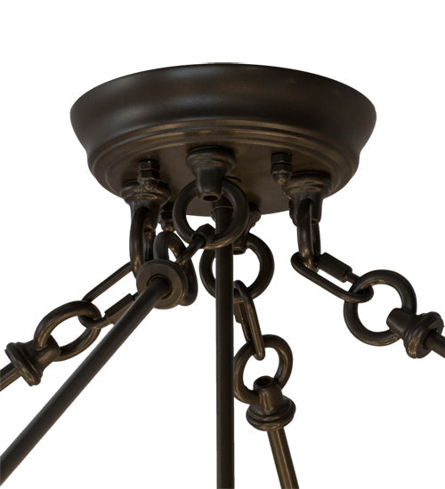 Meyda Lighting Arco 48" 8-Light Timeless Bronze Semi-flush Mount Light With Beige Sahara Taupe Idalight Shade Glass