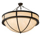 Meyda Lighting Arco 48" 8-Light Timeless Bronze Semi-flush Mount Light With Beige Sahara Taupe Idalight Shade Glass