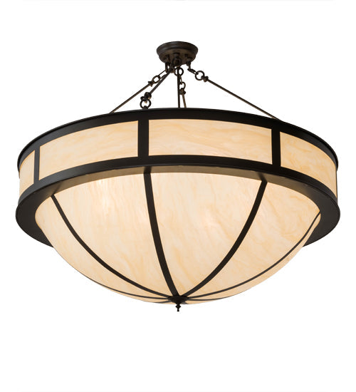 Meyda Lighting Arco 48" 8-Light Timeless Bronze Semi-flush Mount Light With Beige Sahara Taupe Idalight Shade Glass
