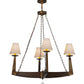 Meyda Lighting Arendal 42" 4-Light Antique Copper Chandelier With White Textrene Shade