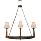 Meyda Lighting Arendal 42" 4-Light Antique Copper Chandelier With White Textrene Shade