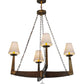 Meyda Lighting Arendal 42" 4-Light Antique Copper Chandelier With White Textrene Shade