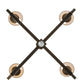 Meyda Lighting Arendal 42" 4-Light Antique Copper Chandelier With White Textrene Shade