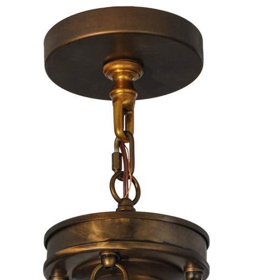 Meyda Lighting Arendal 42" 4-Light Antique Copper Chandelier With White Textrene Shade