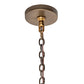 Meyda Lighting Arendal 42" 4-Light Antique Copper & Natural Wood Chandelier With White Textrene Shade