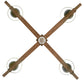 Meyda Lighting Arendal 42" 4-Light Antique Copper & Natural Wood Chandelier With White Textrene Shade