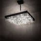 Meyda Lighting Arendelle 48"Sq 33-Light Solar Black Chandelier With Clear Shade Glass