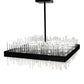Meyda Lighting Arendelle 48"Sq 33-Light Solar Black Chandelier With Clear Shade Glass