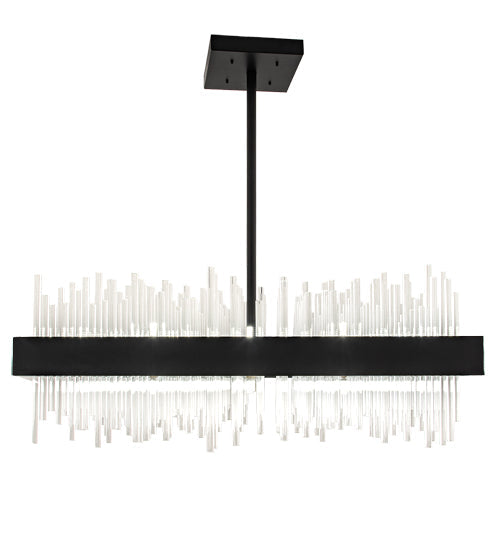 Meyda Lighting Arendelle 48"Sq 33-Light Solar Black Chandelier With Clear Shade Glass