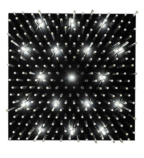 Meyda Lighting Arendelle 48"Sq 33-Light Solar Black Chandelier With Clear Shade Glass