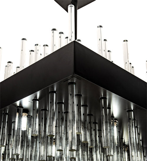 Meyda Lighting Arendelle 48"Sq 33-Light Solar Black Chandelier With Clear Shade Glass