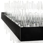 Meyda Lighting Arendelle 48"Sq 33-Light Solar Black Chandelier With Clear Shade Glass